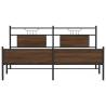 Brown Oak Metal Bed Frame 160x200 cm - Durable & Stylish