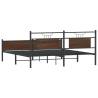 Brown Oak Metal Bed Frame 160x200 cm - Durable & Stylish