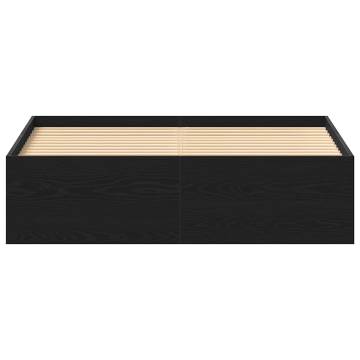 Black Oak Bed Frame 135x190 cm - Durable Engineered Wood