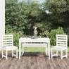 4 Piece Garden Dining Set - White Solid Wood Pine