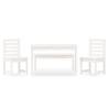 4 Piece Garden Dining Set - White Solid Wood Pine