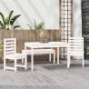 4 Piece Garden Dining Set - White Solid Wood Pine