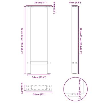 Coffee Table Legs Natural Steel, 2 pcs - Modern Design