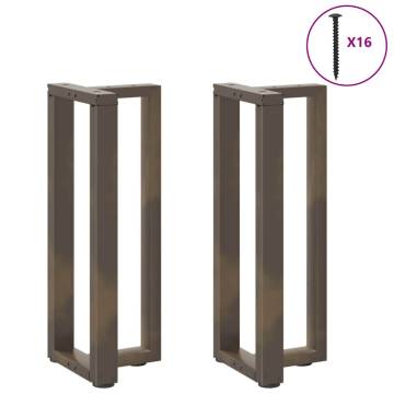 T-Shaped Console Table Legs - Natural Steel - 2 pcs | HipoMarket