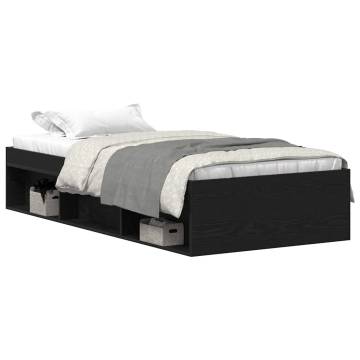 Bed Frame without Mattress Black Oak 90x200 cm | Hipomarket UK