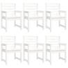 7 Piece Garden Dining Set - White Solid Wood Pine