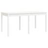 7 Piece Garden Dining Set - White Solid Wood Pine