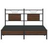 Brown Oak Bed Frame 140x190 cm - Engineered Wood Design