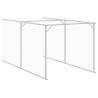 Dog House with Run - Light Grey Galvanised Steel 110x405 cm