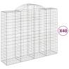 Arched Gabion Baskets - 40 pcs Galvanised Iron 200x50x160/180 cm