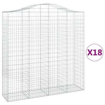 Arched Gabion Baskets 200x50x200220 cm - 18 pcs at HipoMarket