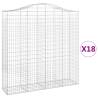 Arched Gabion Baskets 200x50x200220 cm - 18 pcs at HipoMarket