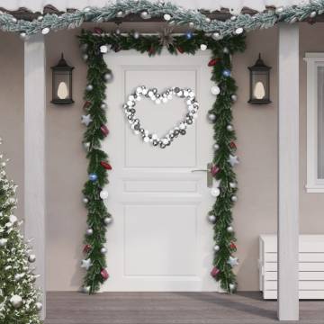 Elegant White & Grey Christmas Balls Garland - 175 cm