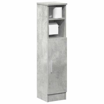 Stylish Bathroom Cabinet with Roll Holder - Concrete Grey