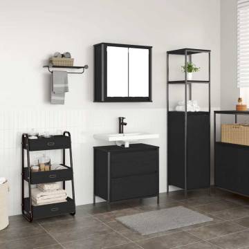 2 Piece Bathroom Furniture Set - Black Oak Engineered Wood