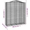 Arched Gabion Baskets - 14 pcs Galvanised Iron Garden Barrier