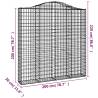 Arched Gabion Baskets 12 pcs - Galvanised Iron | Hipomarket