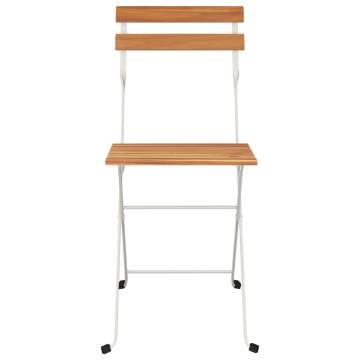 Folding Bistro Chairs 6 pcs - Solid Wood & Steel | HipoMarket