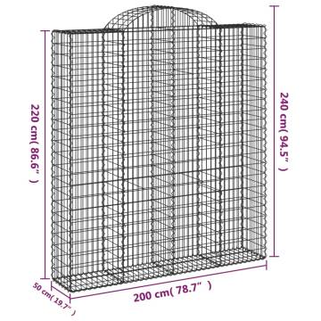 Arched Gabion Baskets 25 pcs - Durable Garden Barriers