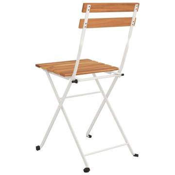 Folding Bistro Chairs 6 pcs - Solid Wood & Steel | HipoMarket