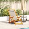  Folding Beach Chair with Armrests Taupe Acacia Wood & Textilene Colour taupe Quantity in Package 1 