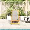 Folding Beach Chair with Armrests - Taupe Acacia & Textilene