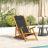  Folding Beach Chair with Armrests Black Acacia Wood & Textilene Colour black Quantity in Package 1 