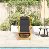 Folding Beach Chair with Armrests - Black Acacia & Textilene