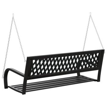 Garden Swing Bench 125 cm - Durable Steel & Plastic in Black