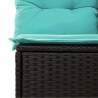 2 Piece Garden Sofa Set with Cushions - Black Poly Rattan