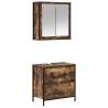 2 Piece Bathroom Furniture Set - Smoked Oak Engineered Wood