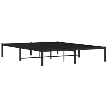 Metal Bed Frame 160x200cm - Elegant Black Design