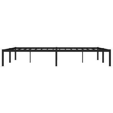 Metal Bed Frame 160x200cm - Elegant Black Design