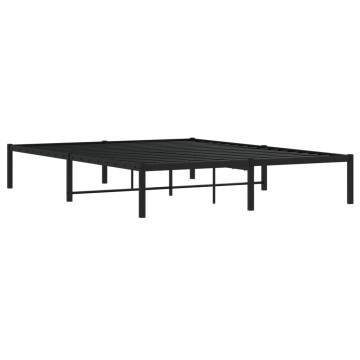 Metal Bed Frame 160x200cm - Elegant Black Design