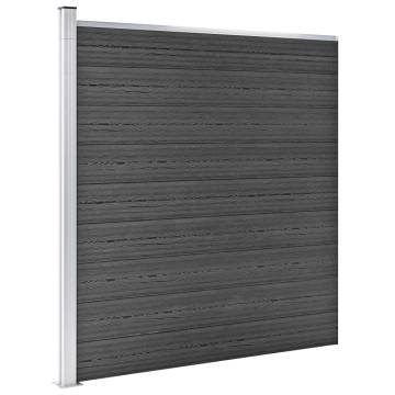 Fence Panel Set WPC 872x186 cm Black | Durable & Stylish