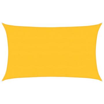 Yellow Rectangular Sunshade Sail 5x8 m - HDPE Protection