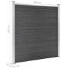 Fence Panel Set WPC 872x186 cm Black | Durable & Stylish