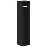 Bathroom Cabinet with Roll Holder - Black 20.5x20x90 cm