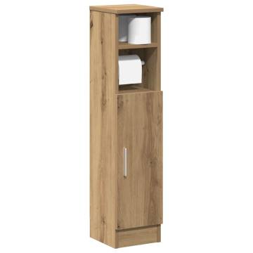 Bathroom Cabinet with Roll Holder - Artisan Oak 20.5x22x90 cm