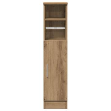 Bathroom Cabinet with Roll Holder - Artisan Oak 20.5x22x90 cm