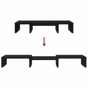 Adjustable Black Oak Monitor Stand | Ergonomic & Durable