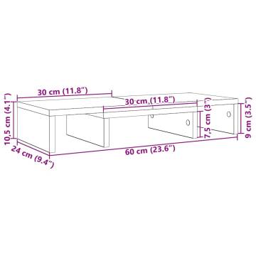 Adjustable Black Oak Monitor Stand | Ergonomic & Durable