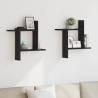 Wall Shelves 2 pcs Black Oak | Stylish & Durable Storage Solution