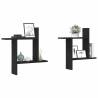 Wall Shelves 2 pcs Black Oak | Stylish & Durable Storage Solution