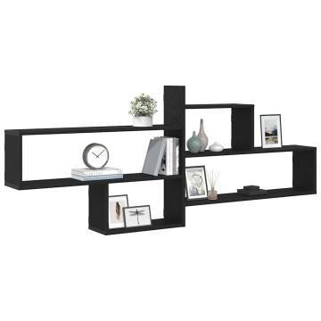 Wall Shelf Black Oak - Stylish & Space-Saving | HipoMarket