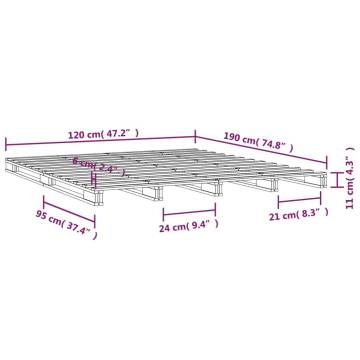 Pallet Bed 120x190 cm Small Double – Solid Pine Frame