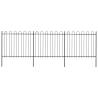  Garden Fence with Hoop Top Steel 5.1x1.5 m Black Colour black Quantity in Package 1 Length 5.1 m Height 1.5 m 