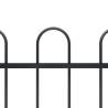 Elegant Black Garden Fence with Hoop Top - 5.1x1.5m