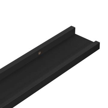 Stylish Black Wall Shelves - 4 pcs, 115x9x3 cm | HipoMarket