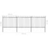 Elegant Black Garden Fence with Hoop Top - 5.1x1.5m